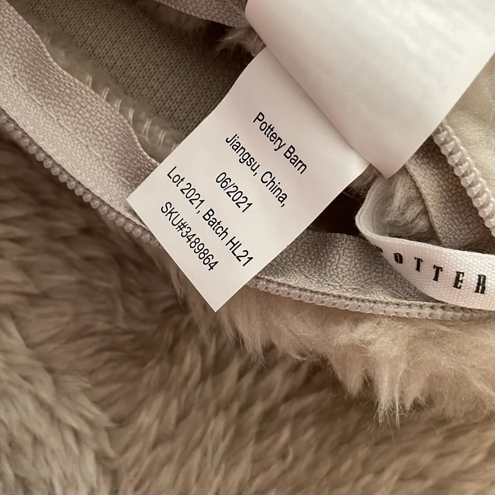 Pottery Barn Faux Fur Pillow Cover, NWOT
